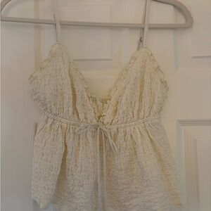 Cream Sleeveless Women's Top